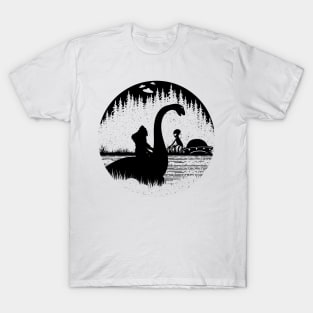 Bigfoot Loch Ness Monster Nessie Alien Silhouette T-Shirt